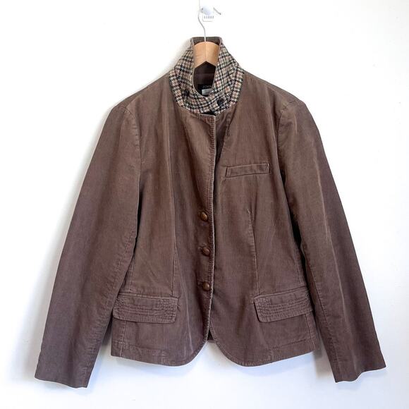 J Crew Corduroy Womens Blazer Size LP Tan Preppy Academia Old Money Equestrian - Picture 4 of 13